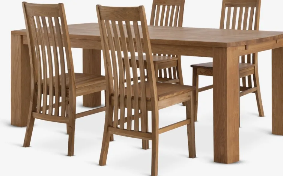 OLDE + SILLERUPOLDE L200 table chêne naturel + 4 SILLERUP chaises chêne-JYSK Best