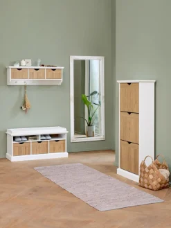 OLDEKROGÉtagère d'entrée OLDEKROG 3 tiroirs blanc/coloris chêne nat.-JYSK Discount