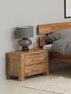 OLLERUPTable de nuit OLLERUP 2 tiroirs chêne naturel-Royal Oak Online