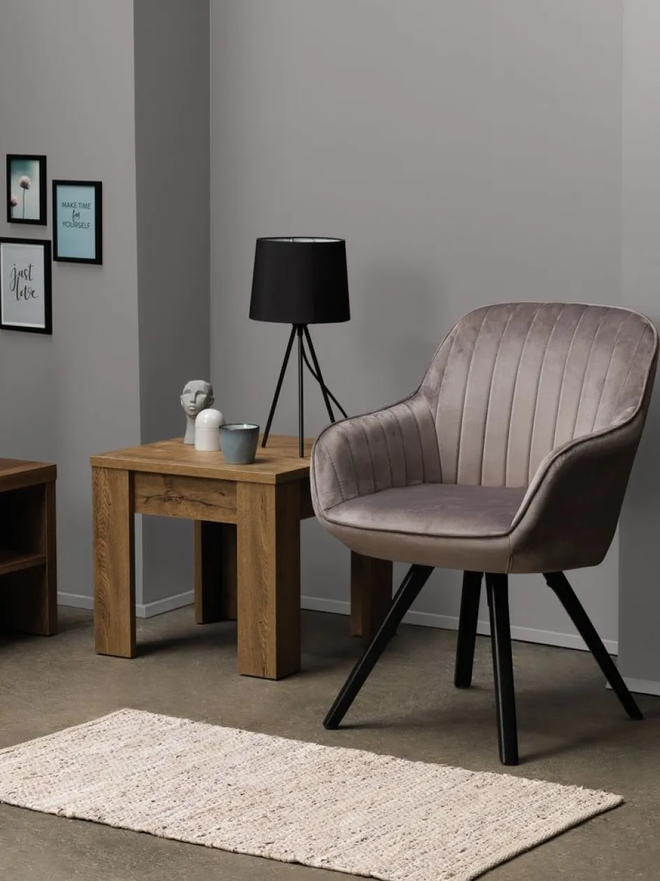 ONSEVIGFauteuil ONSEVIG velours gris/noir-JYSK Sale