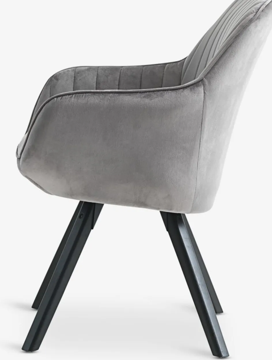 ONSEVIGFauteuil ONSEVIG velours gris/noir-JYSK Sale