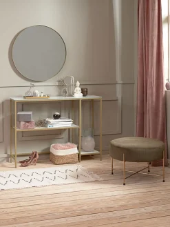 PANDRUPConsole PANDRUP 30x110 blanc/doré-JYSK Outlet