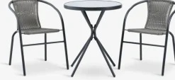 RADSTRUP + GRENAARADSTRUP Ø60 table noir + 2 GRENAA chaises gris-JYSK Discount