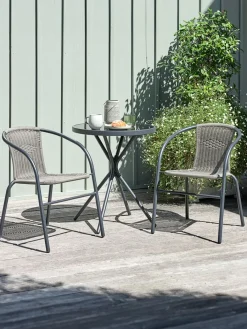 RADSTRUP + GRENAARADSTRUP Ø60 table noir + 2 GRENAA chaises gris-JYSK Discount
