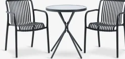 RADSTRUP + NABBENRADSTRUP Ø60 table + 2 NABBEN chaises noir-JYSK New