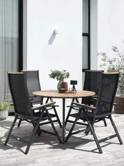 RANGSTRUP + BREDSTENRANGSTRUP Ø110 table naturel/noir + 4 BREDSTEN chaises noir-JUTLANDIA
