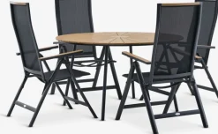 RANGSTRUP + BREDSTENRANGSTRUP Ø130 table naturel/noir + 4 BREDSTEN chaises noir-JUTLANDIA New