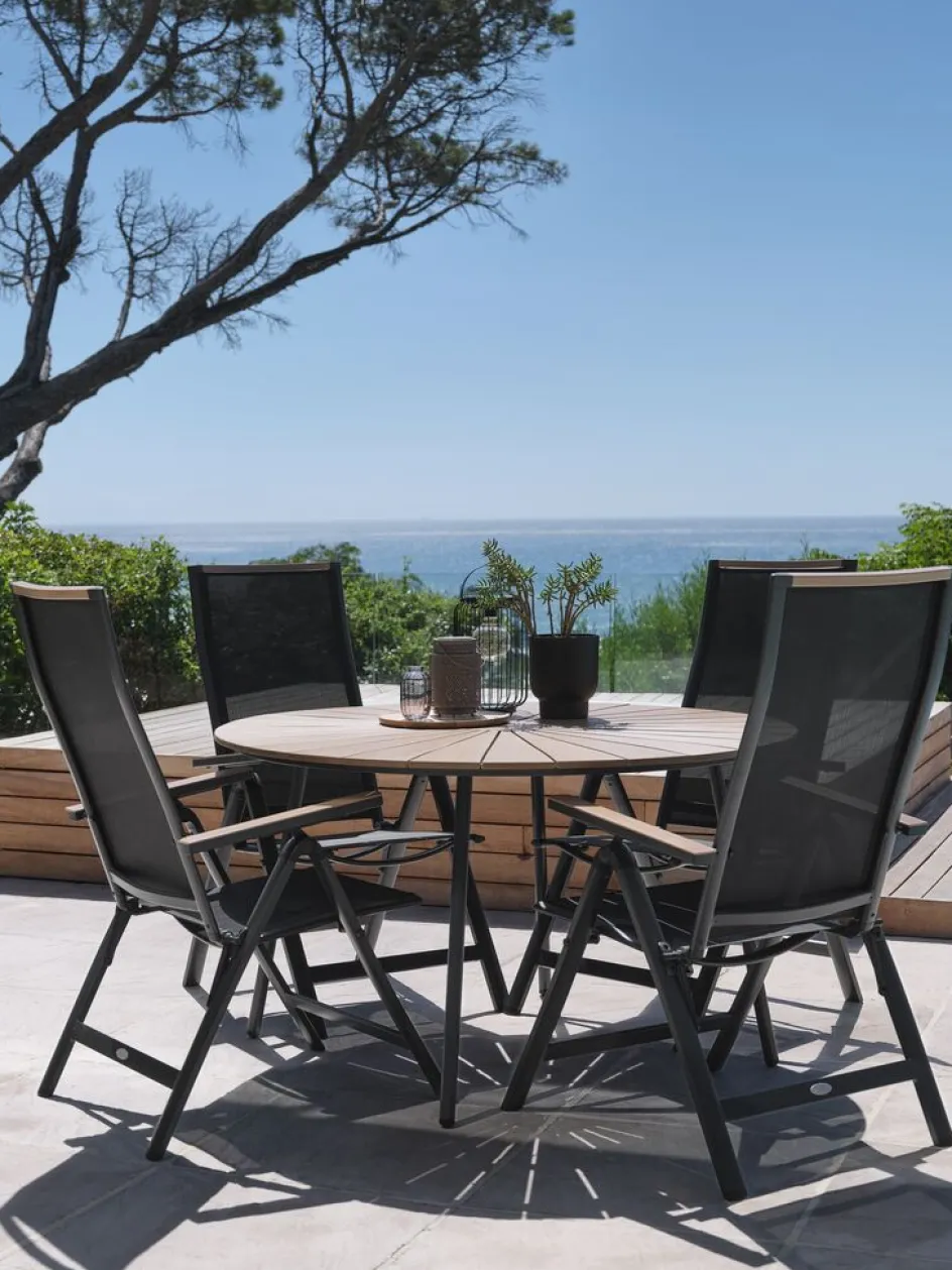 RANGSTRUP + BREDSTENRANGSTRUP Ø130 table naturel/noir + 4 BREDSTEN chaises noir-JUTLANDIA New