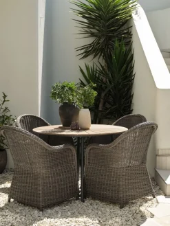 RANGSTRUP + GAMMELBYRANGSTRUP Ø110 table naturel + GAMMELBY chaises gris-JUTLANDIA