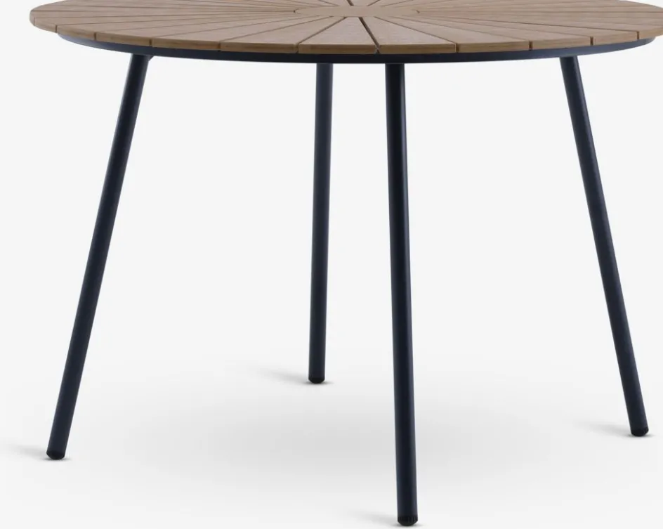 RANGSTRUP + GAMMELBYRANGSTRUP Ø110 table naturel + GAMMELBY chaises gris-JUTLANDIA