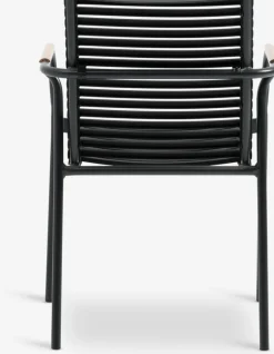 RANGSTRUP + NABERANGSTRUP Ø110 table naturel/noir + 4 NABE chaises empil. n.-JUTLANDIA Discount