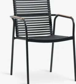 RANGSTRUP + NABERANGSTRUP Ø110 table naturel/noir + 4 NABE chaises empil. n.-JUTLANDIA Discount