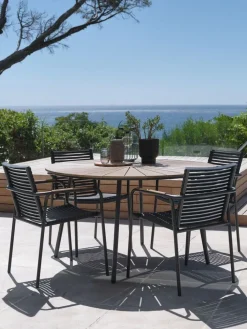 RANGSTRUP + NABERANGSTRUP Ø130 table naturel/noir + 4 NABE chaises noir-JUTLANDIA