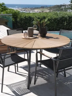 RANGSTRUPTable de jardin RANGSTRUP Ø130 naturel/noir-JUTLANDIA Sale