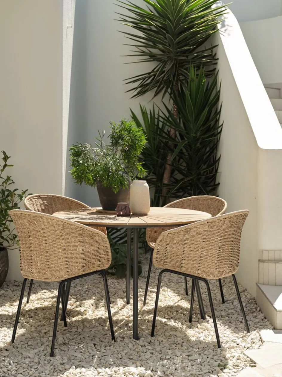 RANGSTRUPTable de jardin RANGSTRUP Ø110 naturel/noir-JUTLANDIA Clearance