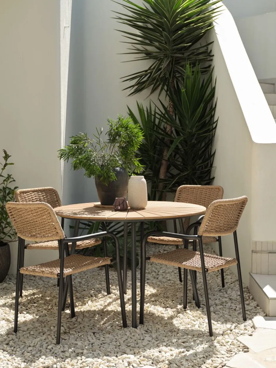 RANGSTRUPTable de jardin RANGSTRUP Ø110 naturel/noir-JUTLANDIA Clearance