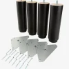 RAUDSUNDAPieds de lit Ø6xH20cm RAUDSUNDA hêtre noir 4pcs/pqt-JYSK Clearance