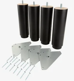 RAUDSUNDAPieds de lit Ø6xH20cm RAUDSUNDA hêtre noir 4pcs/pqt-JYSK Clearance