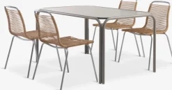 RAUMA + MIDDAGSBERGETRAUMA L140 table sable + 4 MIDDAGSBERGET chaises naturel-JYSK Outlet