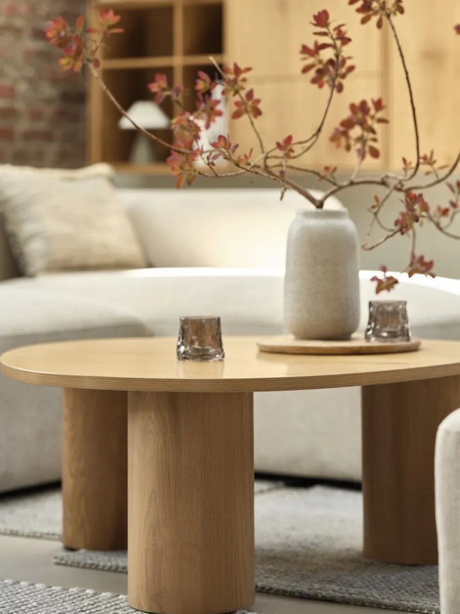 RAVNSBJERGTable basse RAVNSBJERG 90x90 coloris chêne chaud-JYSK Clearance