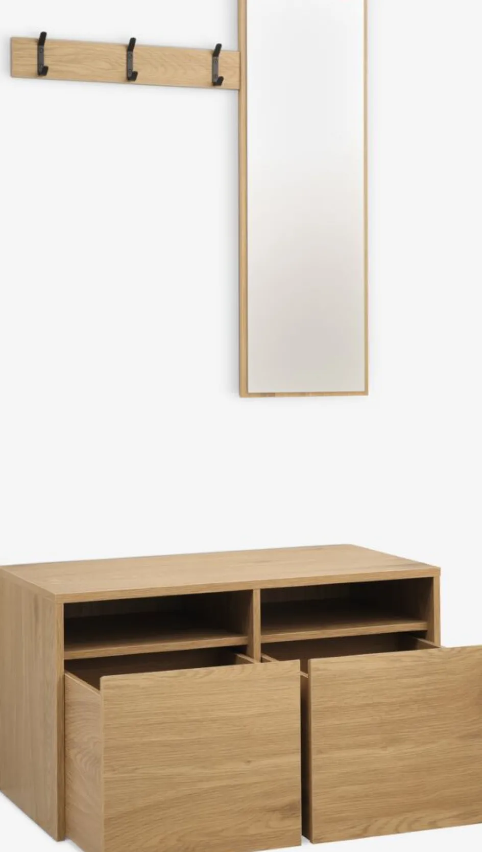 RAVSTEDMeuble d'entrée RAVSTED a/miroir 2 tiroirs coloris chêne ch.-JYSK Online