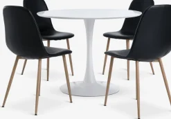 RINGSTED + JONSTRUPRINGSTED Ø100 table blanc + 4 JONSTRUP chaises noir-JYSK Outlet