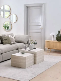 ROLSTEDTable basse ROLSTED 58x58/50x50 coloris travertin 2pcs-JYSK Discount