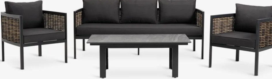 SALTENEnsemble lounge SALTEN 5 personnes à séchage rapide noir-JUTLANDIA New