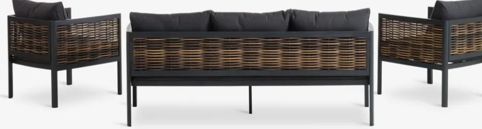 SALTENEnsemble lounge SALTEN 5 personnes à séchage rapide noir-JUTLANDIA New