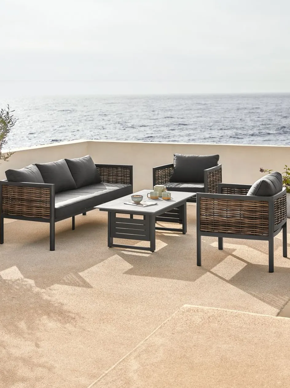 SALTENEnsemble lounge SALTEN 5 personnes à séchage rapide noir-JUTLANDIA New