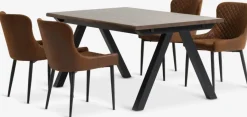 SANDBY + PEBRINGESANDBY L160 table chêne foncé + 4 PEBRINGE chaises brun/noir-JYSK Hot