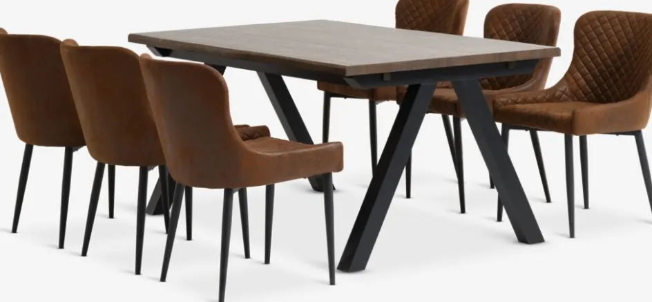 SANDBY + PEBRINGESANDBY L160 table chêne foncé + 4 PEBRINGE chaises brun/noir-JYSK Hot