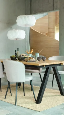 SANDBY + RISSKOVSANDBY L160 table chêne naturel + 4 RISSKOV chaises gris c.-JYSK Outlet