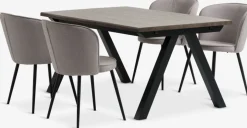 SANDBY + RISSKOVSANDBY L160 table chêne foncé + 4 RISSKOV chaises gris clair-JYSK Clearance