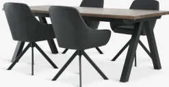 SANDBY + ROSTRUPSANDBY L210 table chêne foncé + 4 ROSTRUP chaises noir-JYSK Online