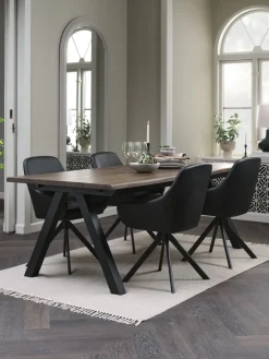 SANDBY + ROSTRUPSANDBY L210 table chêne foncé + 4 ROSTRUP chaises noir-JYSK Online