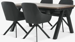 SANDBY + ROSTRUPSANDBY L160 table chêne foncé + 4 ROSTRUP chaises noir-JYSK