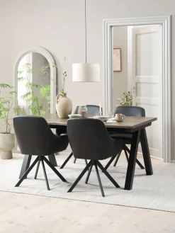 SANDBY + ROSTRUPSANDBY L160 table chêne foncé + 4 ROSTRUP chaises noir-JYSK