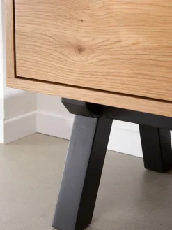 SANDBYMeuble TV SANDBY 2 portes chêne naturel/noir-Royal Oak Sale