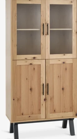 SANDBYVitrine SANDBY 2 portes chêne naturel/noir-Royal Oak Clearance