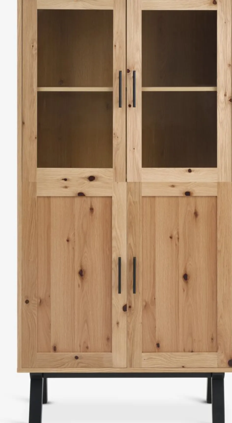 SANDBYVitrine SANDBY 2 portes chêne naturel/noir-Royal Oak Clearance