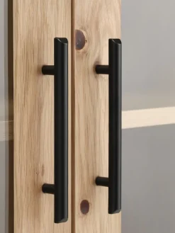 SANDBYVitrine SANDBY 2 portes chêne naturel/noir-Royal Oak Clearance