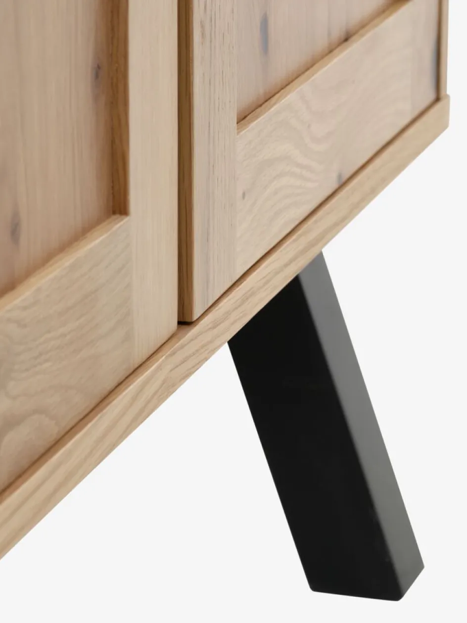 SANDBYVitrine SANDBY 2 portes chêne naturel/noir-Royal Oak Clearance