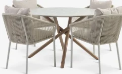 SANDVIG + GILJASANDVIG Ø120 table + 4 GILJA chaises beige-JYSK Sale