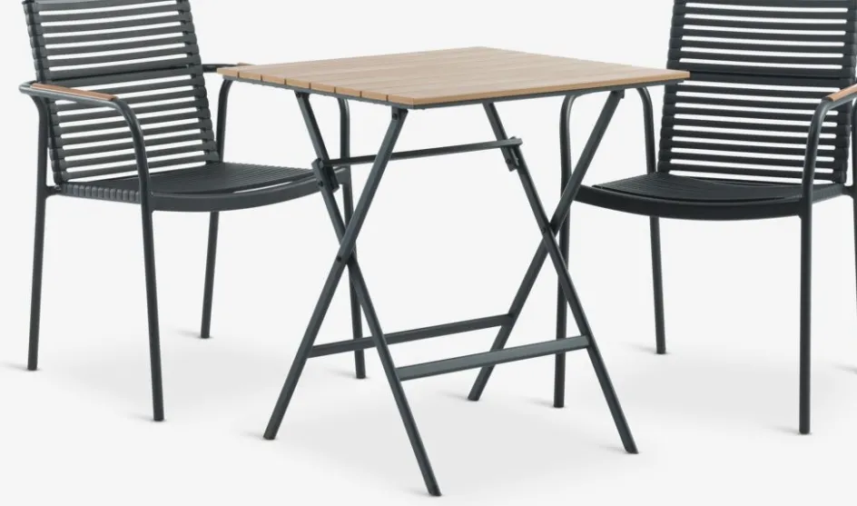 SANDVIKA + NABESANDVIKA L65 table l + 2 NABE chaises noir-JYSK Best