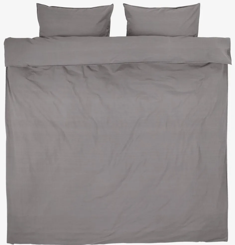 SANNEGoldParure de lit SANNE coton lavé 240x220 gris-KRONBORG Sale