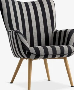 SIMESTEDFauteuil SIMESTED rayures tissu noir/beige-JYSK Online