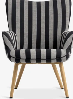 SIMESTEDFauteuil SIMESTED rayures tissu noir/beige-JYSK Online