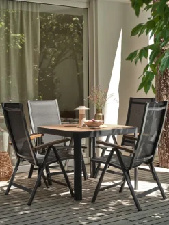 SIRDAL + SIRDALSIRDAL L91 table eucalyptus + 4 SIRDAL chaises gris-JUTLANDIA Hot