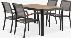 SIRDAL + SIRDALSIRDAL L149 table eucalyptus + 4 SIRDAL chaises gris-JUTLANDIA Online
